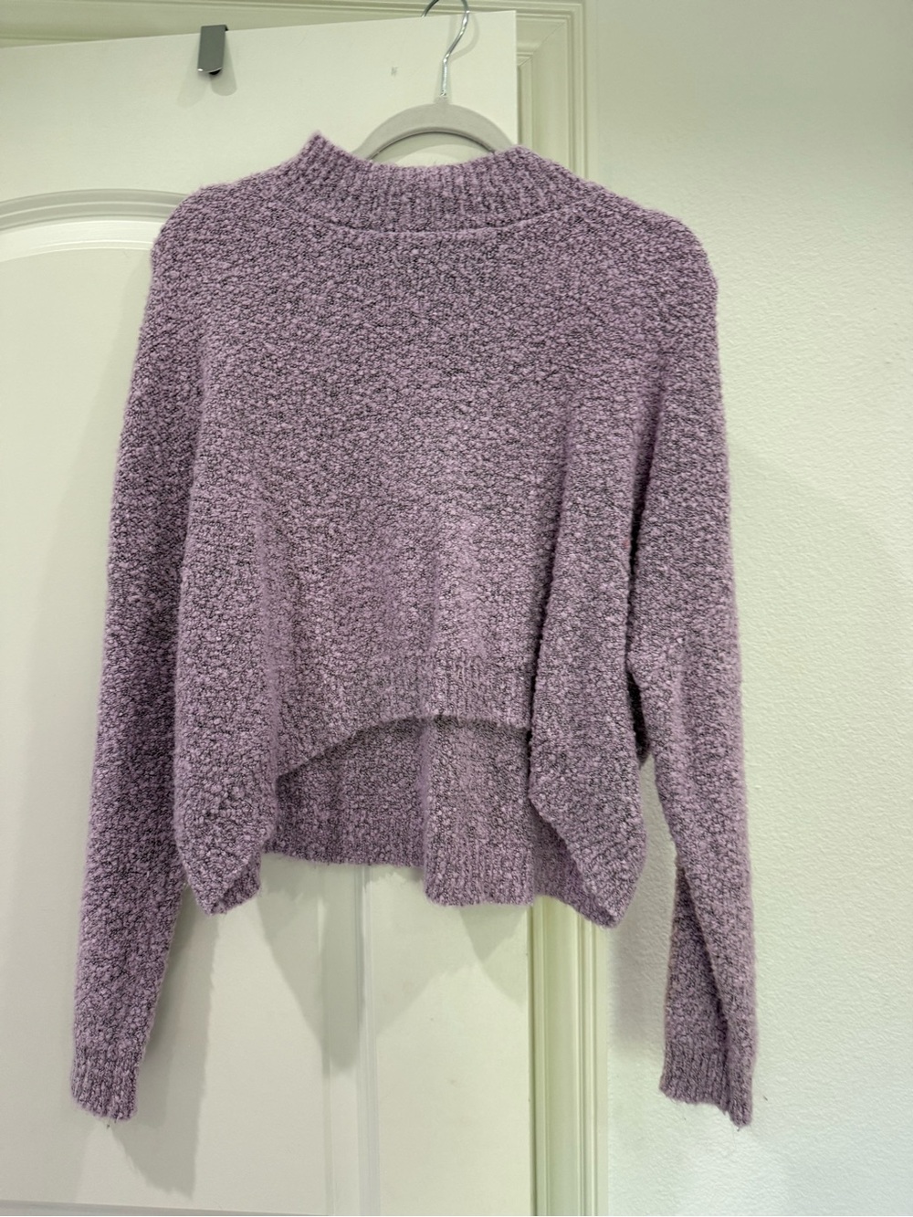 wild fable Plush Lavender Cropped Crewneck Sweater